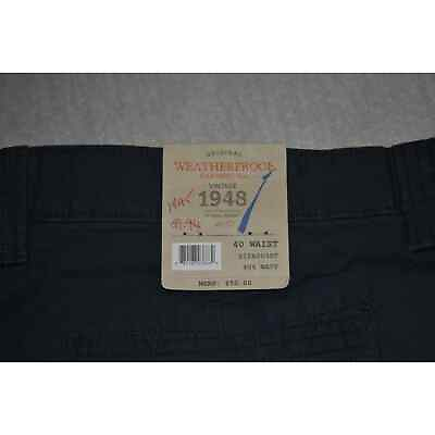 #ad 41739 Weatherproof Vintage Shorts Blue Black Cotton Size 40 Mens NEW