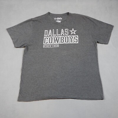 #ad Dallas Cowboys Authentic Shirt Mens 2XL Gray Graphic Logo NFL Football Sports $12.00