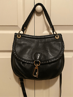 #ad Michael Kors black leather handbag