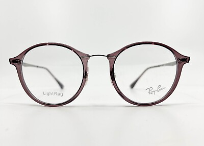 #ad Ray Ban RB7073 5740 Eyeglasses Frames Brown Grey Round LightRay 49 21 140 6424