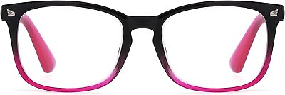 #ad Square Eyeglasses for Women Oversized Glasses Ladies Black Black Purple