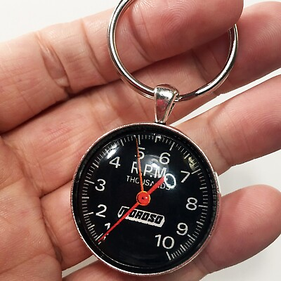 #ad Vintage Moroso RPM Tachometer Keychain Reproduction Hot Rod Racing Muscle Cars
