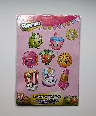 #ad Shopkins 8 Party Photo Props NEW Supplies