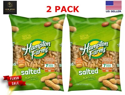 #ad 2 PACK Hampton Farms Salted In Shell Peanuts 5lbs EACH FREE SHIPPING