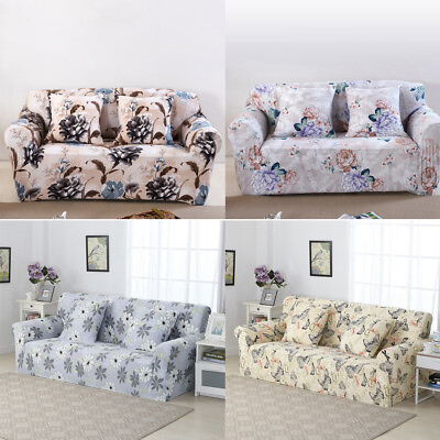 #ad Floral Stretch L Shape Sofa Covers 1 2 3 4 Seater Elastic Couch Cover Slipcover