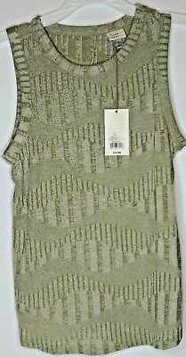 #ad A New Day Womens Sleeveless Top Size S Crew Neck Olive colored