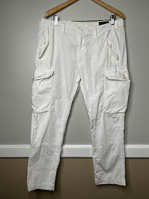 #ad Polo Ralph Lauren RL 067 White Cargo Pants Size 35 30”