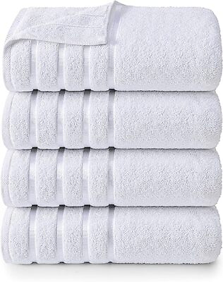 #ad 4 Pack Premium Viscose Oversized Bath Set 100% Ring 27 x 54 Inches Utopia Towels