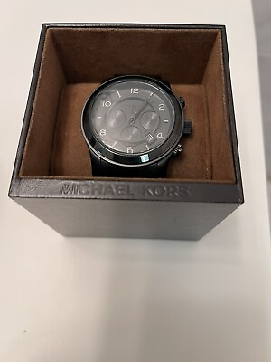 #ad NEW Michael Kors MK8157 steel black Watch Men#x27;s Chronograph Sport 100m ion wrist