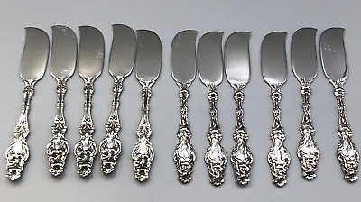 #ad Lily by Whiting div. of Gorham Sterling Silver set of 11 Butter Spreaders 5 5 8quot;