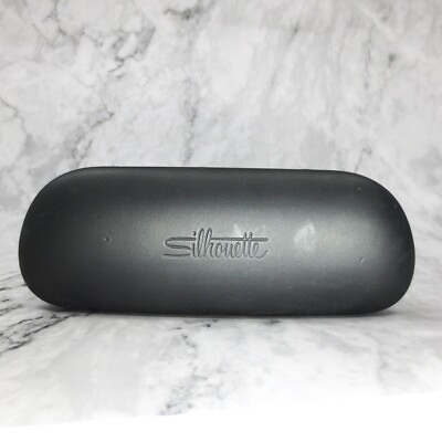 #ad Silhouette Eyeglasses Case Hard Shell Protective Travel Carrier Gray Italy