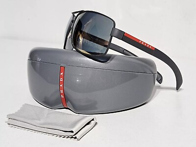 #ad Prada Sport Linea Rossa SPS 541 Gray Rubberized Men#x27;s 65 □ 14 125 Sunglasses