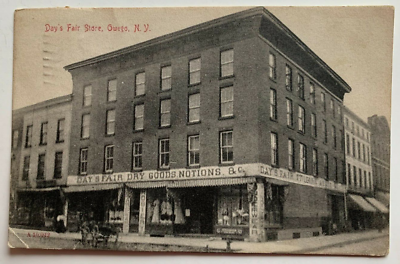 #ad 1908 NY Postcard Owego New York Day#x27;s Fair Store street view building vintage