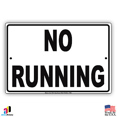 #ad No Running Pool Area Aluminum Metal 8x12 Warning Sign