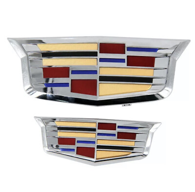 #ad Silver Color Cadillac Front Grille Rear Trunk Emblem Badge for ATS XTS XT5 CT6