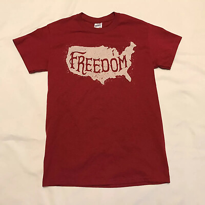 #ad Freedom Red Cotton T Shirt Mens Small TS2