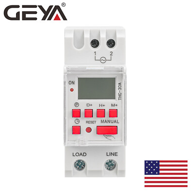 #ad GEYA Programmable Digital LCD Timer Weekly Electronic Switch 30A AC110V 50 60Hz