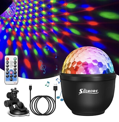 #ad Led Mini Disco Light Ball USB Rechargeable With Remote Control Party Disco