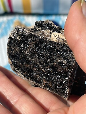 #ad Palos Verdes Peninsula Black Glittery Rock Unknown Mineral Rockhounding