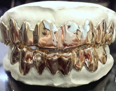 #ad 10K 14K Solid White Gold Custom fit Plain REAL Gold Grill Grillz Gold Teeth