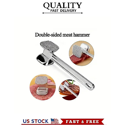 #ad 9quot; Double Side Meat Tenderizer Steak Mallet Food Hammer Beef Pork Kitchen Tool $12.89