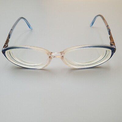 #ad Luxottica Eyeglasses frames LU4286 M937 Silver Blue Oval Full Rim 52 16 135