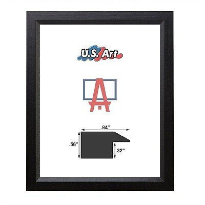 #ad US Art Frames Black .84quot; Solid Poplar Wood Picture amp; Poster Frames Lot sizes $139.68