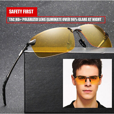#ad TAC HD Polarized Night Driving Sunglasses Anti Glare Glasses Block UV Blue Light