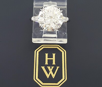 #ad Harry Winston Classic Round Brilliant Diamond Engagement Ring 4.49 ct Rtl $280k