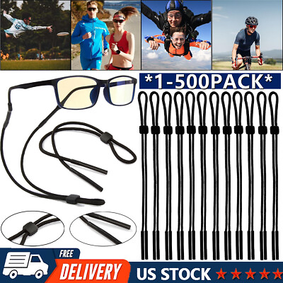 #ad LOT Neck Strap Sport Sunglass Eyeglass Read Glass Cord String Lanyard Holder Blk