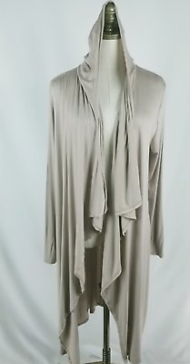 #ad Forgiveness Womens Open Front Waterfall Hoodie Long Cardigan Size L Blush