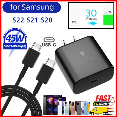 #ad 45W Fast Charging USB Type C Wall Charger Cable For Samsung Galaxy S21 S22 23 🤝