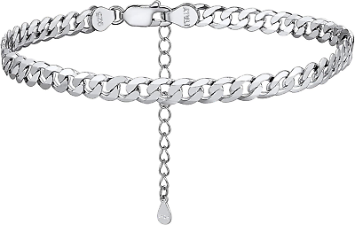 #ad PROSILVER 925 Sterling Silver Ankle Bracelets Stylish Chain Anklets For Women M