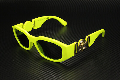 #ad VERSACE VE4361 532187 Yellow Fluo Dark Grey Rectangle Unisex Sunglasses 53 mm