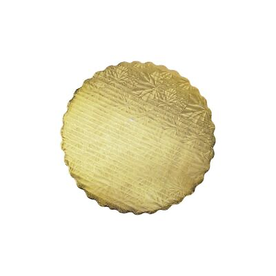 #ad SafePro 10RGS 10 Inch Gold Round Scalloped Cardboard Cake Pads