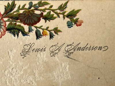 #ad Antique Victorian Calling Card Lewis A. Anderson Wilmington Delaware 1880#x27;s