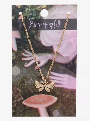 #ad Melanie Martinez Portals Butterfly Pendant Gold Tone Necklace $32.77