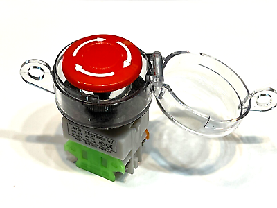 #ad Emergency stop switch button locking clear cap on off 22mm cover red push cnc a5