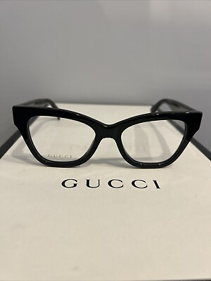#ad #ad Gucci Womens Eyeglasses GG1133O 002 Full Rim Cat Eye 52mm