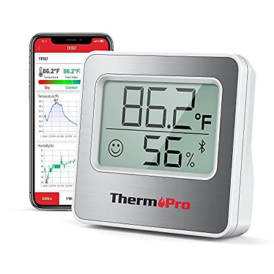#ad ThermoPro TP357 Digital Hygrometer Indoor Thermometer White Classical Silver