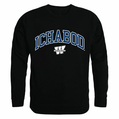 #ad Washburn University Campus Crewneck Pullover Sweatshirt Sweater Black