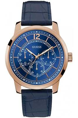 #ad Guess Gents Skyline Leather Strap Watch W1306G1