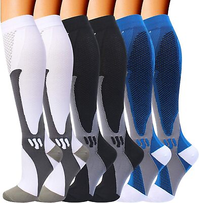 #ad Double Couple 6 Pairs Compression Socks for Men Women 20 30mmhg Knee High Medica