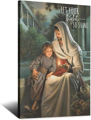 #ad Jesus and Child Light Christ God Religion Poster Canvas Art Home Room Wall Decor
