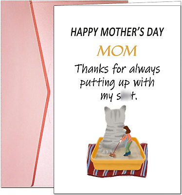 #ad Thanks Mom Card Funny Mother’S Day Card Greeting Card from Kid Cat Cute Mothe