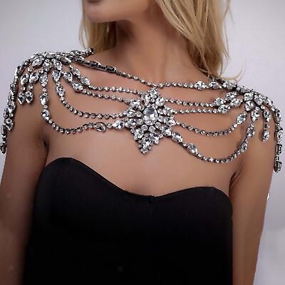 #ad Shoulder Chain Necklace Rhinestone Fashion Jewelry Summer Beach Bridal