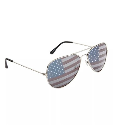 #ad American Flag Unisex Aviator Sunglasses Gold Frame