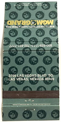 #ad Vintage 30 Strike Matchbook Cover MGM Grand Casino Las Vegas NV C