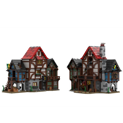 #ad ZITIANYOUBUILD Medieval Alley with Inn Shop and Tailor#x27;s House 2421 Pieces