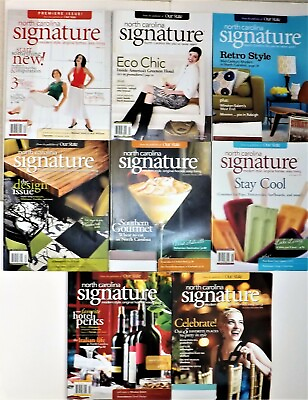 #ad North Carolina Signature Magazines Lot of 8 2007 2008 2009